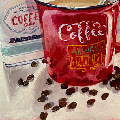 Pintura al óleo de café