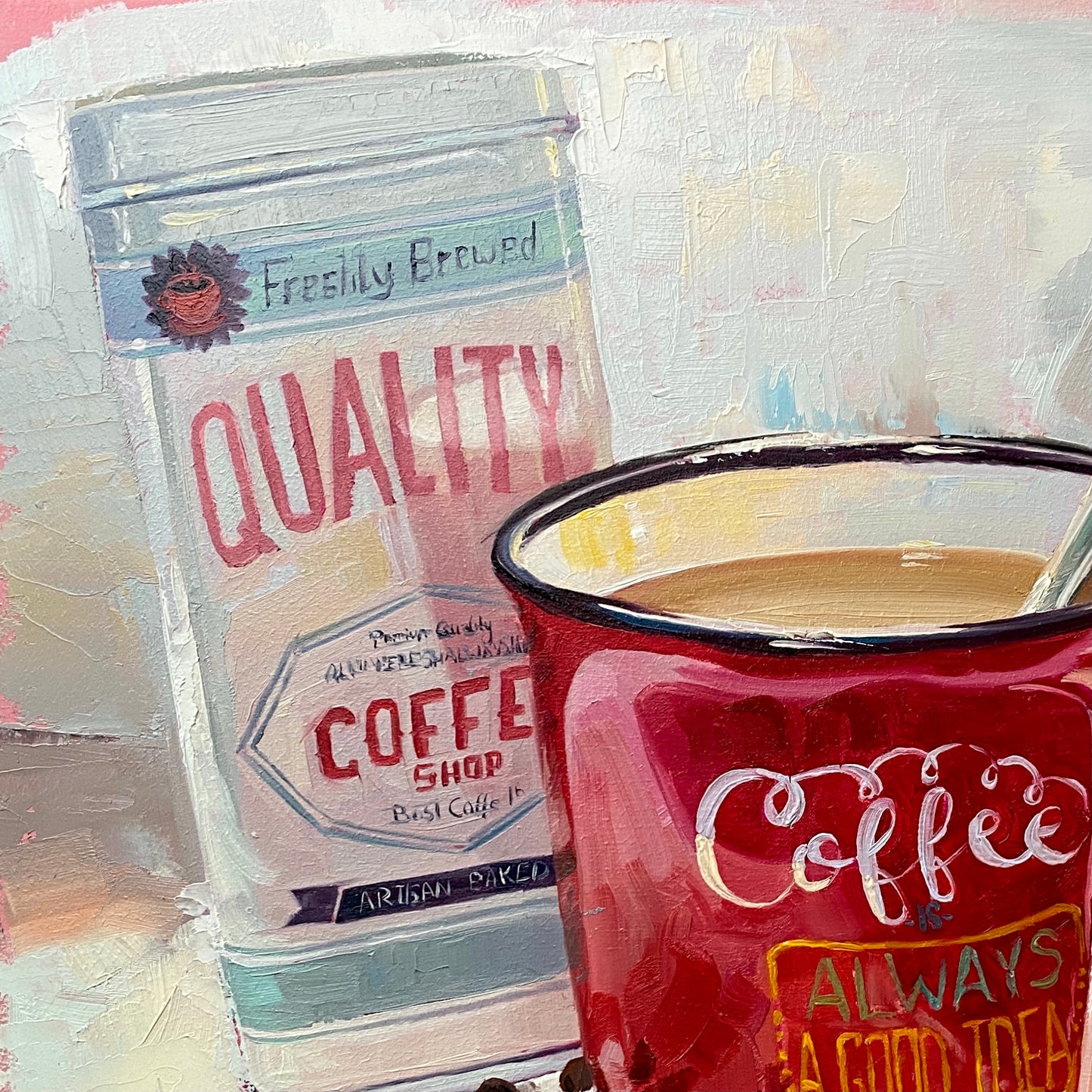 Pintura al óleo de café