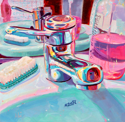 Grifo de baño IV Pintura al Óleo