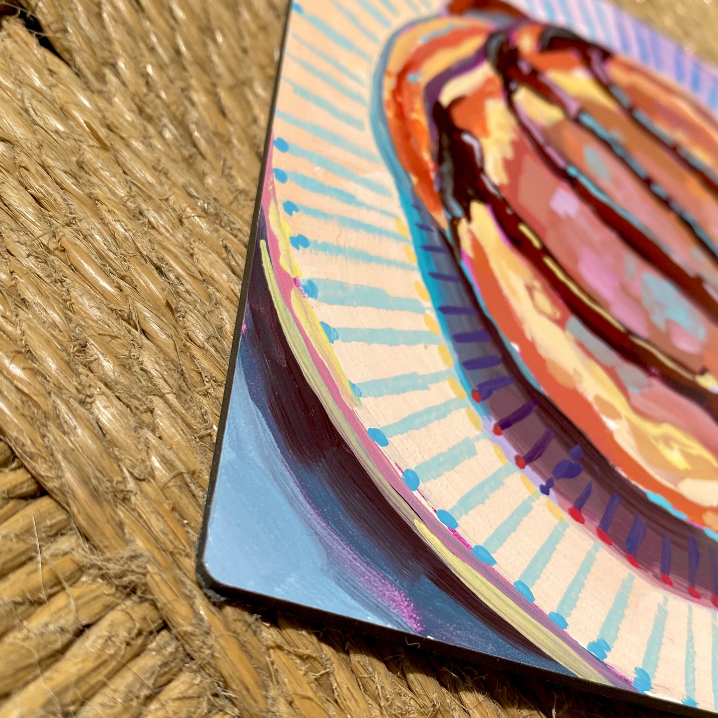 Pancake - Original Oil Painting - Breakfast Food Art - 6 inches