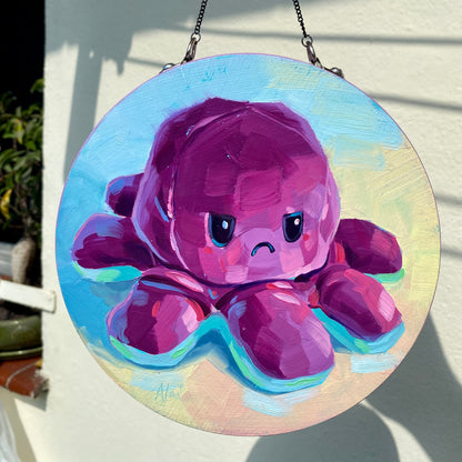 Pintura al óleo reversible I - Octoplushie azul/violeta