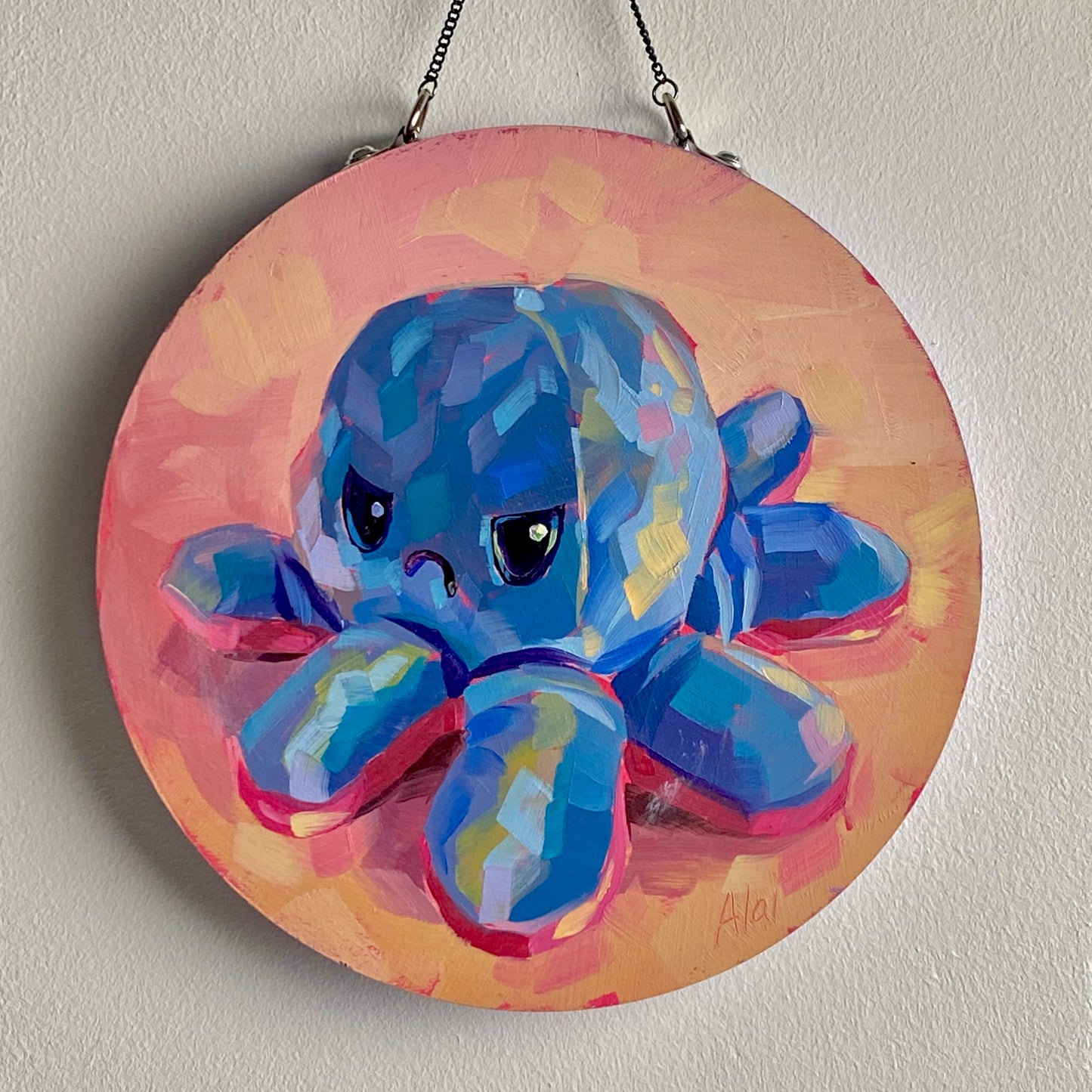 Reversible Original Oil Painting II - Pink/Blue Octoplushie