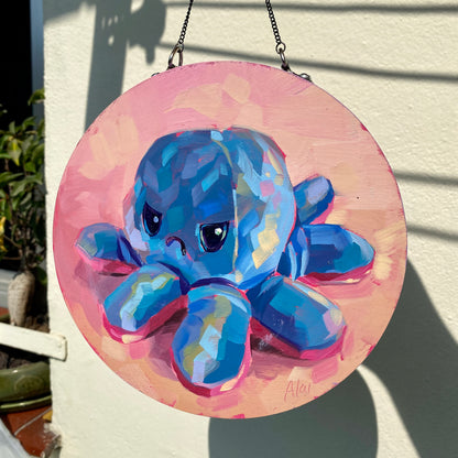 Reversible Original Oil Painting II - Pink/Blue Octoplushie