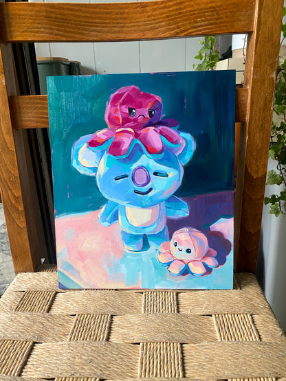 Koya y pulpo Pintura al óleo