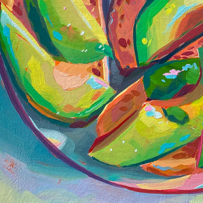 Avocado Slices and Raspberries - Original Oil Painting - Food Art - 8 inches