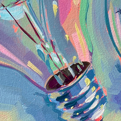 Lightbulbs IV - Original Oil Painting - Everyday Art - 6 inches