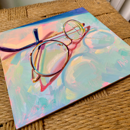 Broken Glasses - Original Oil Painting - Everyday Life Art - 8 inches