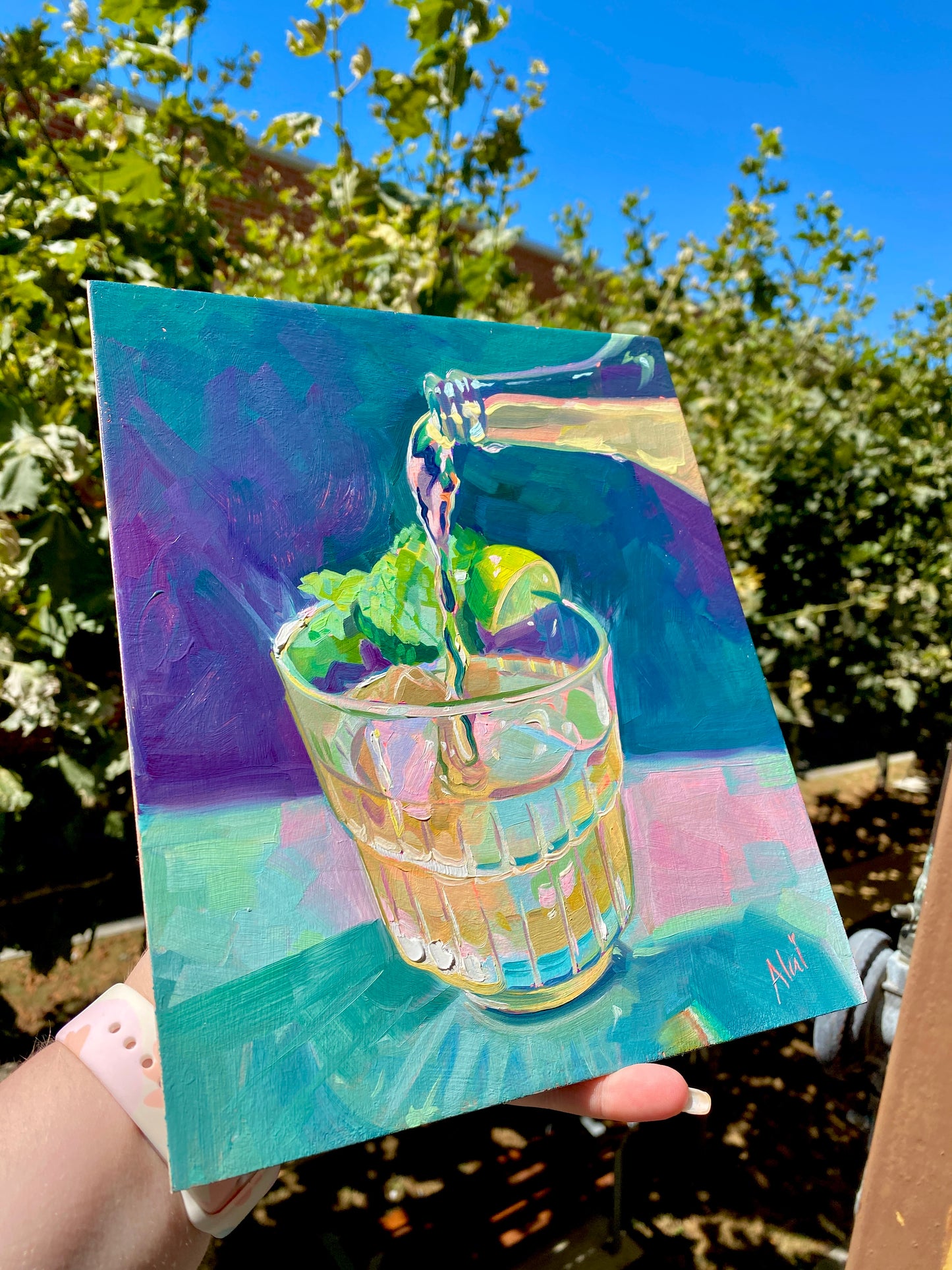 Ginger Ale - Original Oil Painting - Cocktail Art - 8x10 inches