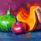 Pumpkin and onion - Original Oil Painting