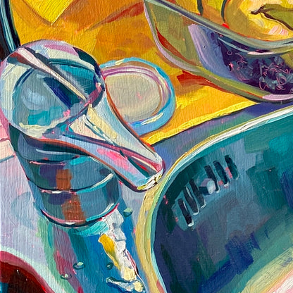 Kitchen Sink VIII - Pink and Teal - Pintura Original al Óleo