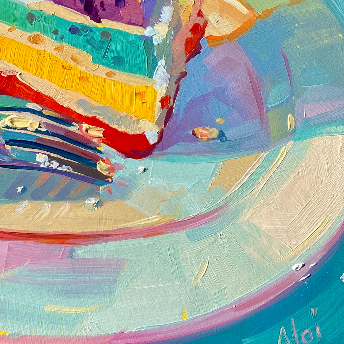 Rainbow cake - Pintura Original al Óleo