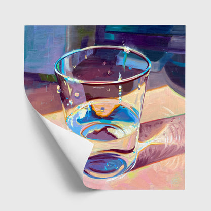 Glass of water III - Oil painting Print