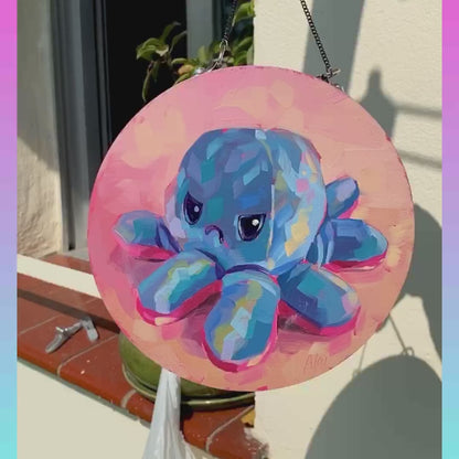 Reversible Original Oil Painting II - Pink/Blue Octoplushie