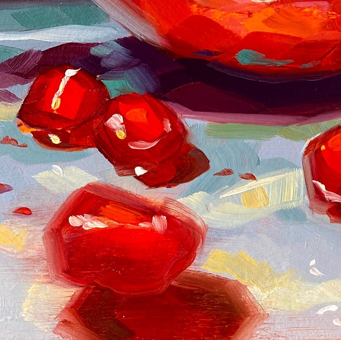 Pintura al óleo de granada