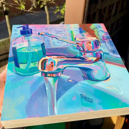 Lavabo de baño III Pintura al Óleo