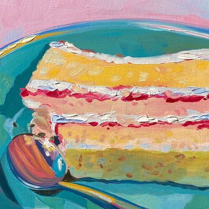 Cake with spoon Pintura Original al Óleo