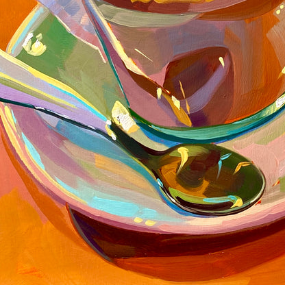 Café para dos Cuadro al Óleo