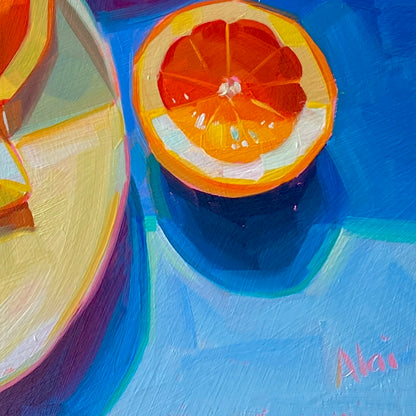 Citrus - Original Oil Painting - Fresh Fruit Still Life - 10 inches