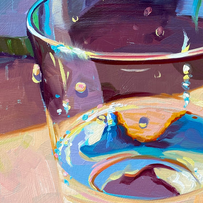 Vaso de agua III Cuadro al Óleo