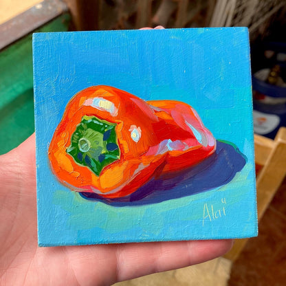 Pintura al óleo de pimienta naranja