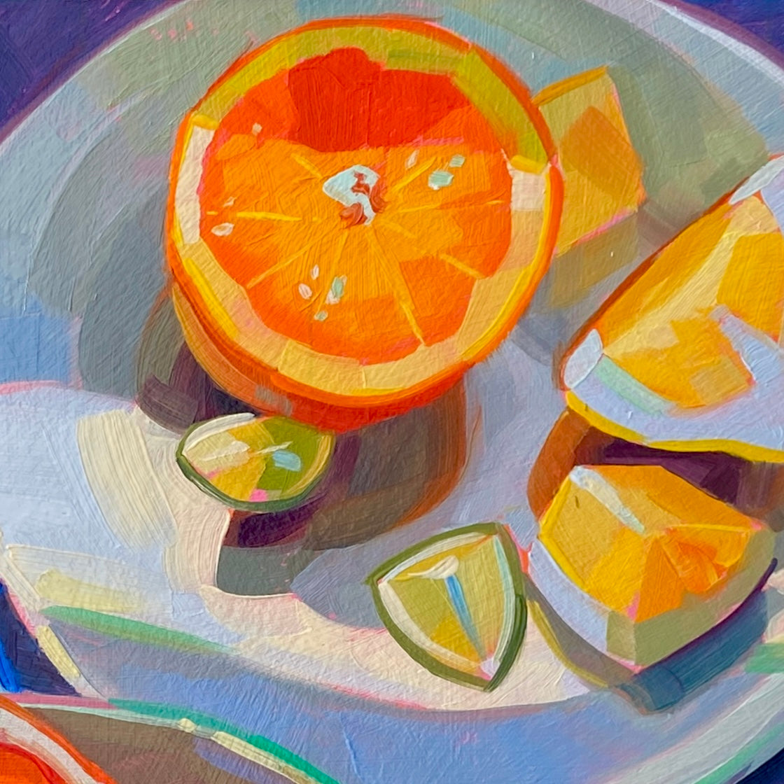 Citrus - Original Oil Painting - Fresh Fruit Still Life - 10 inches