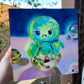 Grumpy octopus on a shiny ball - Pintura Original al Óleo