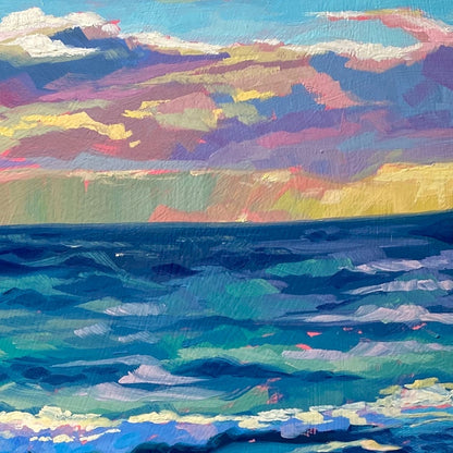Oceanscape in pink - Pintura Original al Óleo