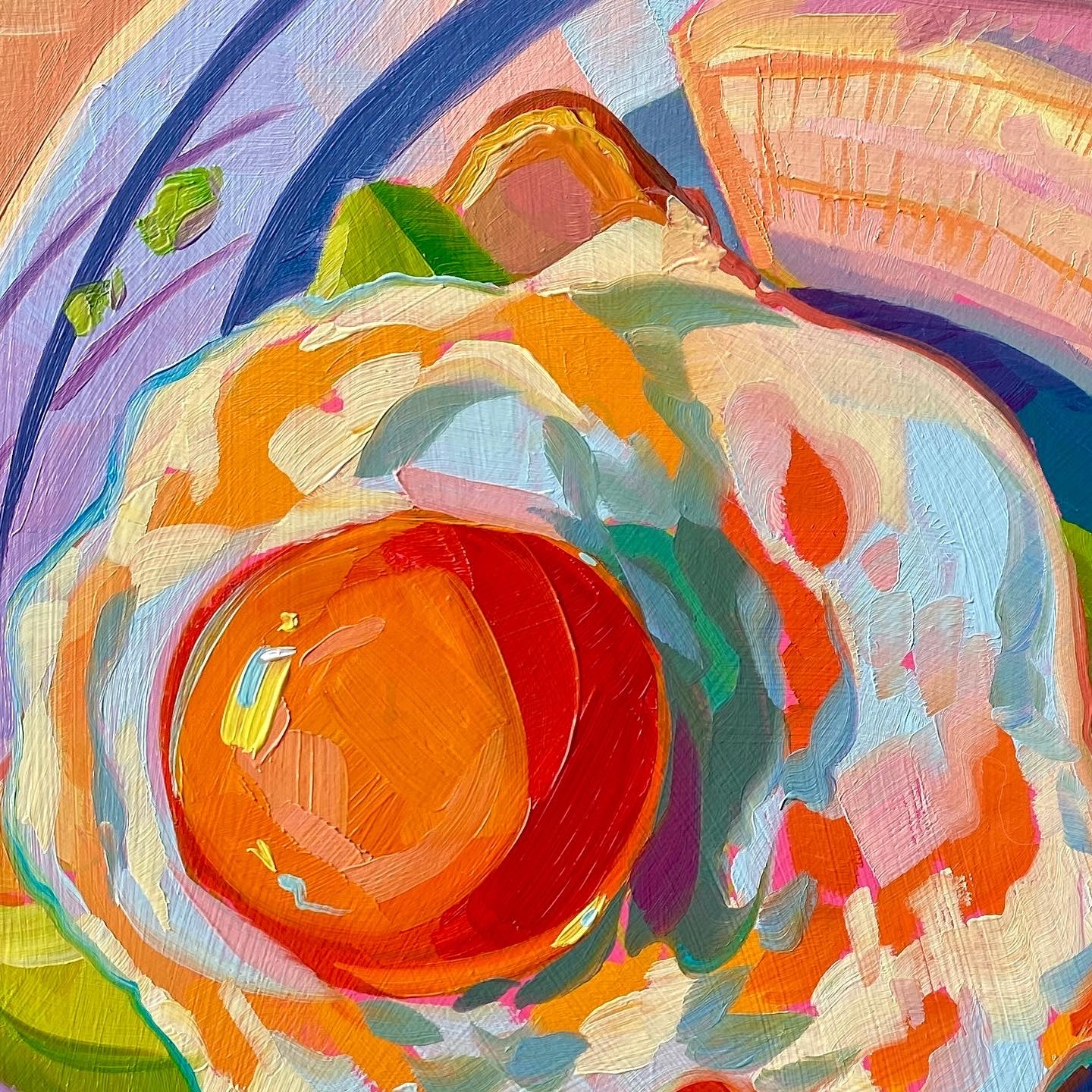 Tostada de huevo y aguacate Óleo