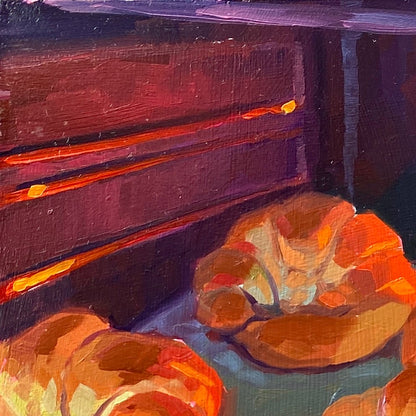 In the Oven - Original Oil Painting - Bakery Art - 12x12 inches