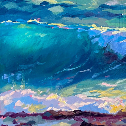 Oceanscape in pink - Pintura Original al Óleo