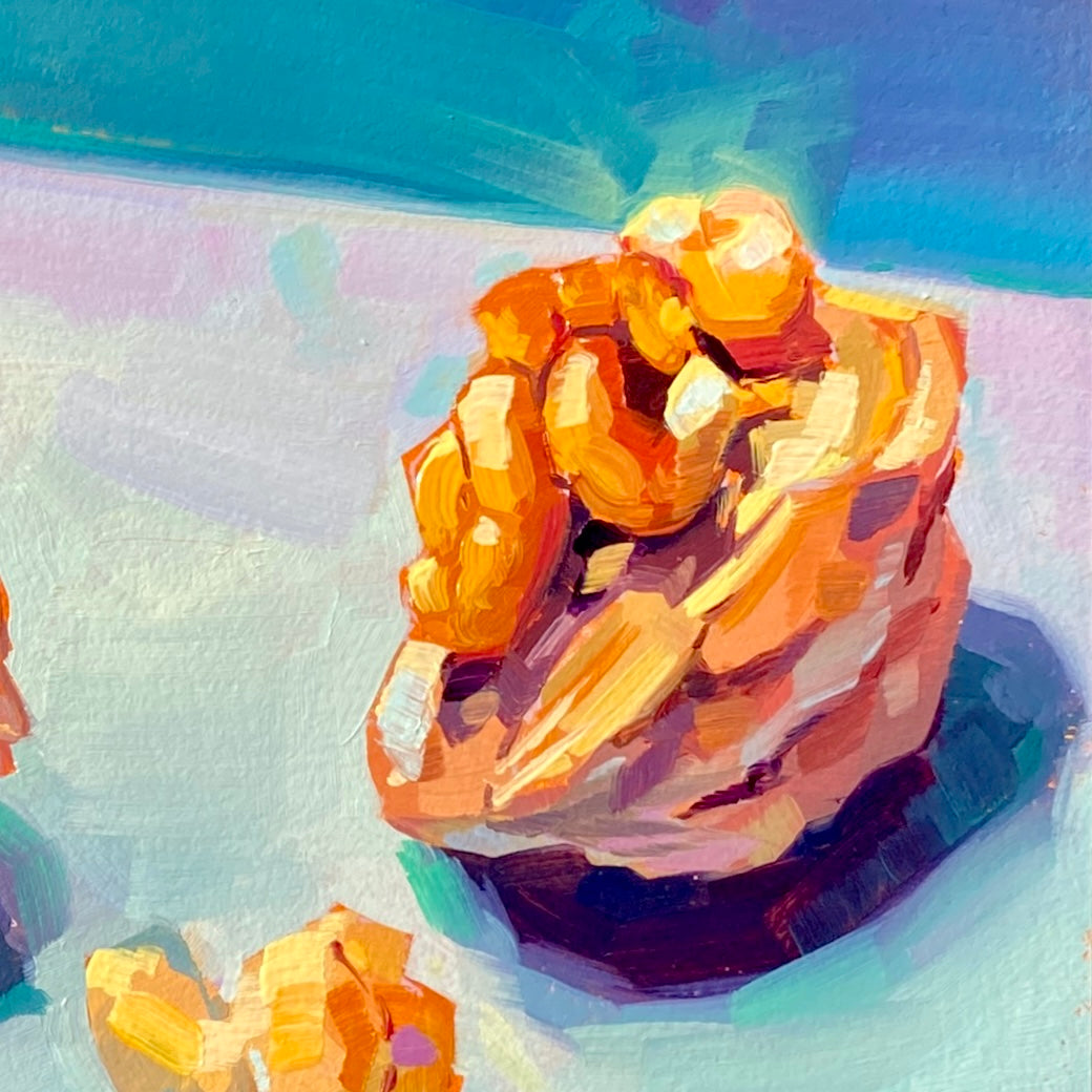 Walnuts - Original Oil Painting - Nut Still Life - 6 inches