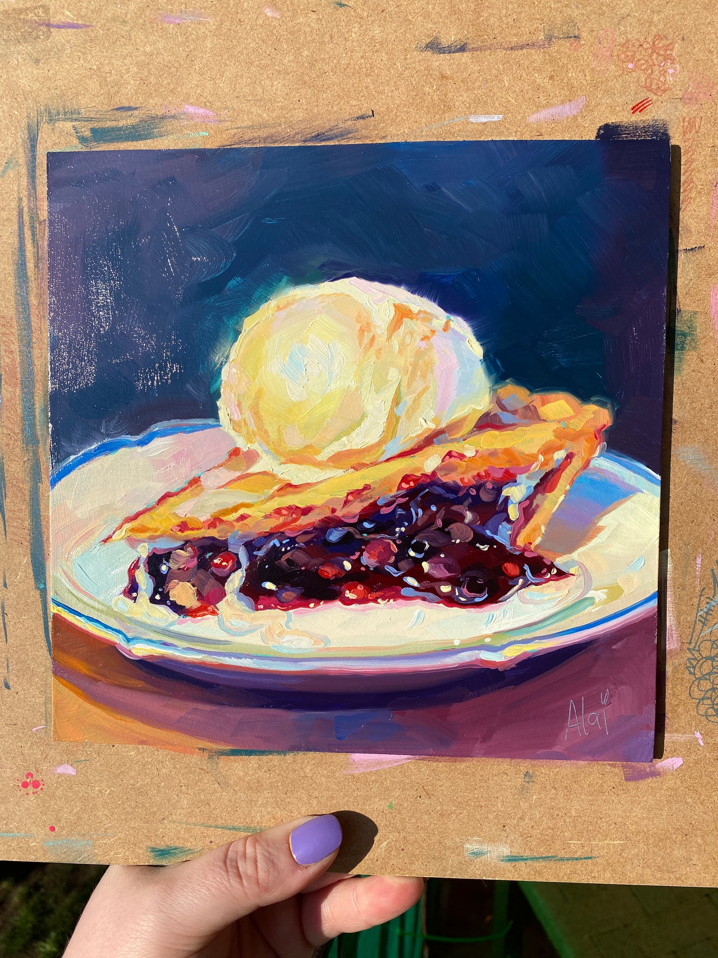 Pastel de arándanos Pintura al óleo