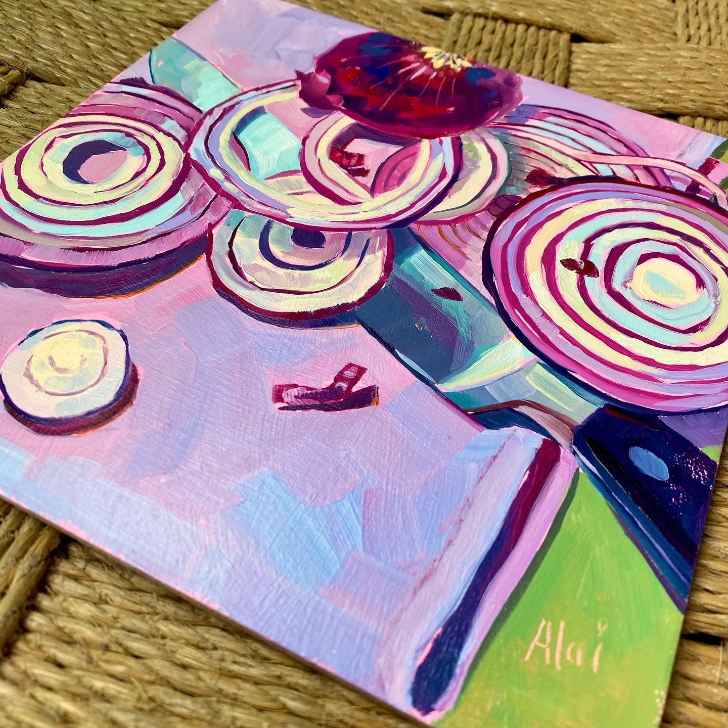 Cortar cebollas Pintura al óleo