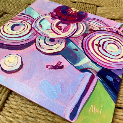 Cortar cebollas Pintura al óleo