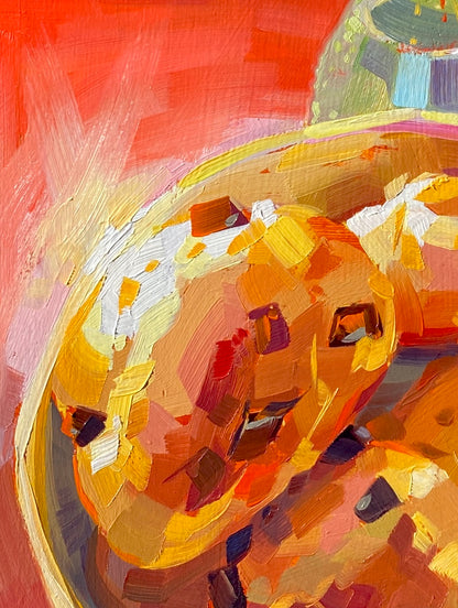 Bollos de chocolate - Pintura al óleo original