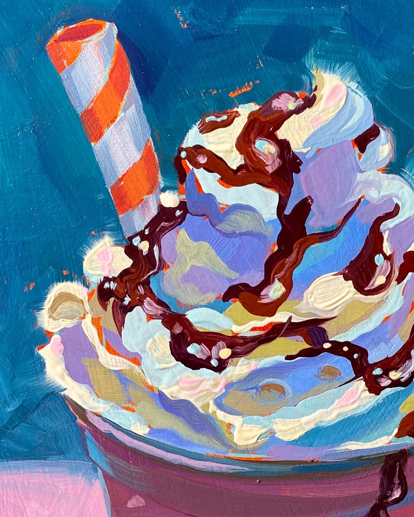 鉛筆画「A coffee break」　B5大サイズ Starbucks Iced Latte Oil Painting | Coffee Art | Alai Ganuza