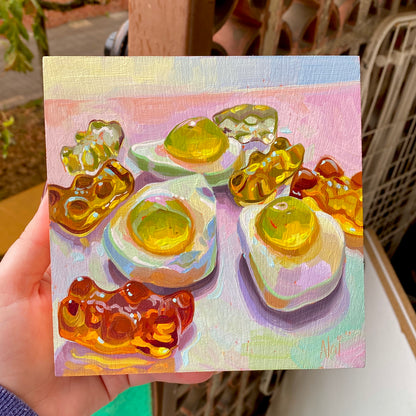 Gomitas Haribo Doradas - Pintura al Óleo