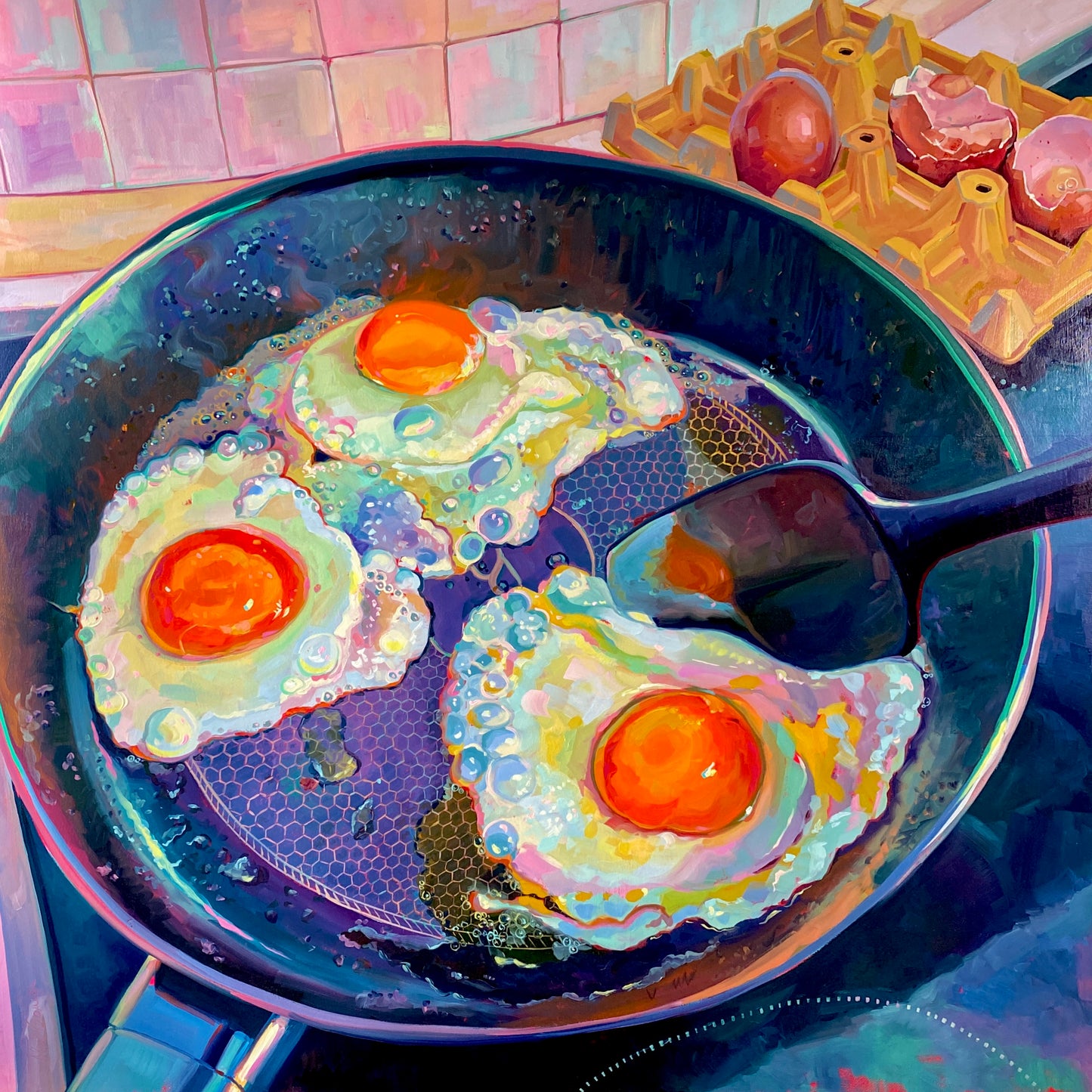 Pretty big eggs - Pintura Original al Óleo