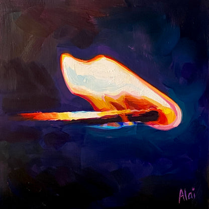 Match - Original Oil Painting - 8x8 inches