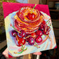 Heart cherries and pancakes - Original Oil Painting
