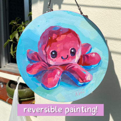 Reversible Original Oil Painting II - Pink/Blue Octoplushie