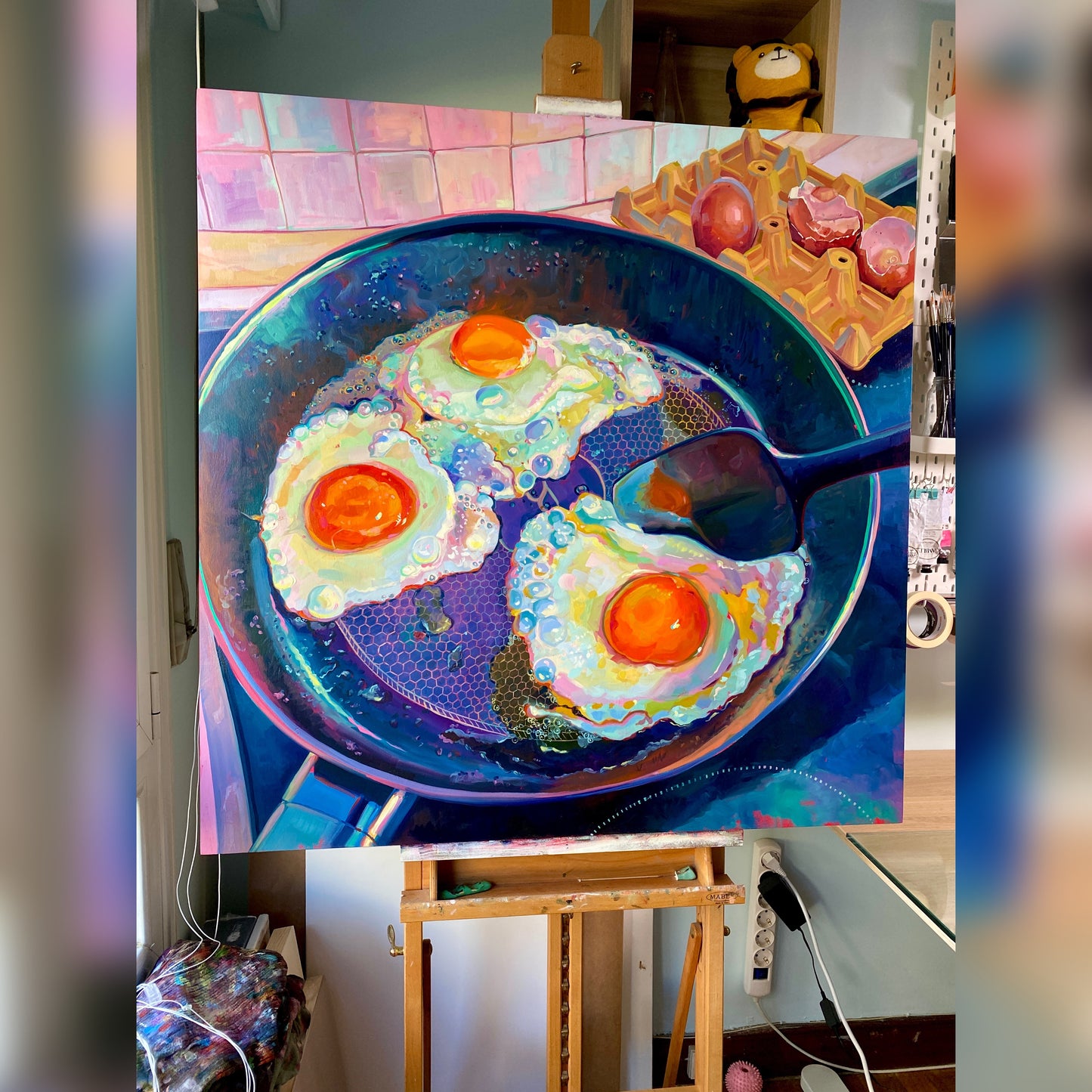 Pretty big eggs - Pintura Original al Óleo